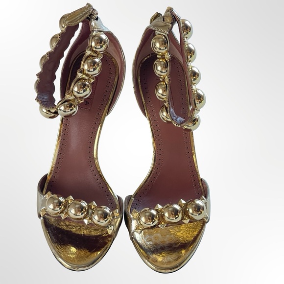 ALAIA La Bombe Elegant Gold Women's Heels NWOT size 36 1/2 - 6.5 - Picture 4 of 10